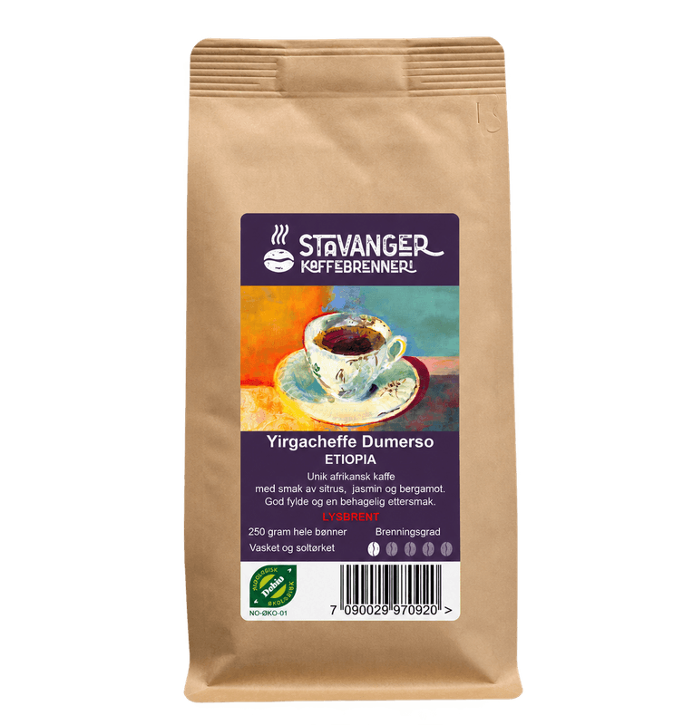 Ethiopia Yirgacheffe Dumerso, LIGHT ROASTED 250g Organic Whole beans
